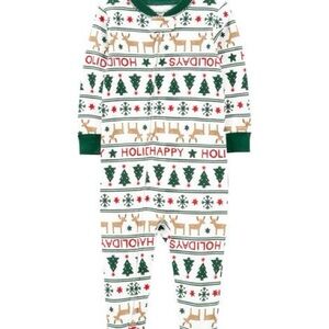 Carter's Festive Kids Footie Pajamas - Green, White, and Red 18 mo